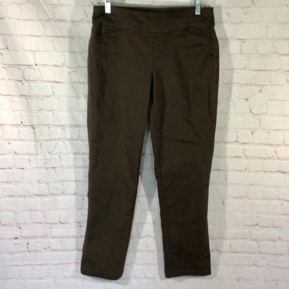 Croft & Barrow Chocolate Brown The Effortless Stretch Pant - Size 6